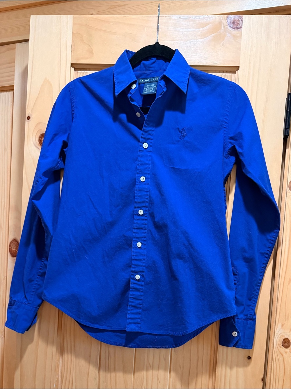 Ralph Lauren Women’s Fitted Button-Down Shirt in Cobalt Blue